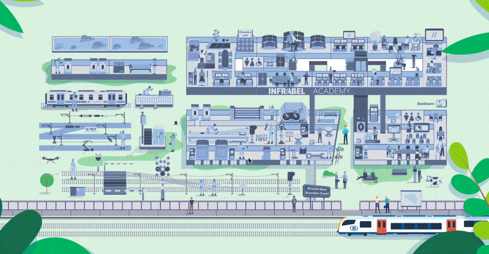 An interactive map for the Infrabel Academy - Cartoonbase