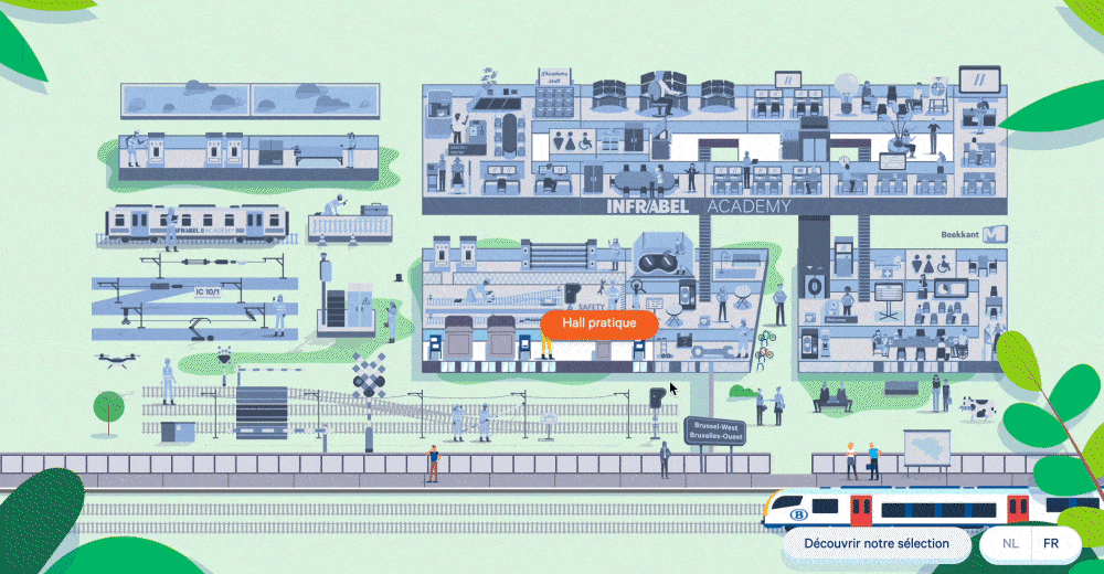 An interactive map for the Infrabel Academy - Cartoonbase
